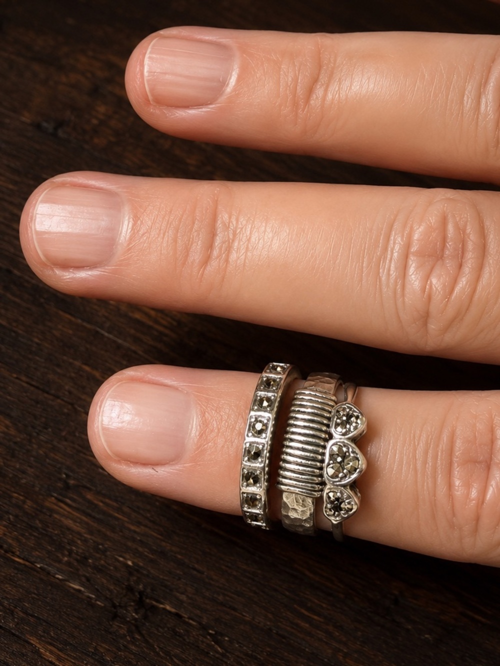 Three Stackable Sterling Rings